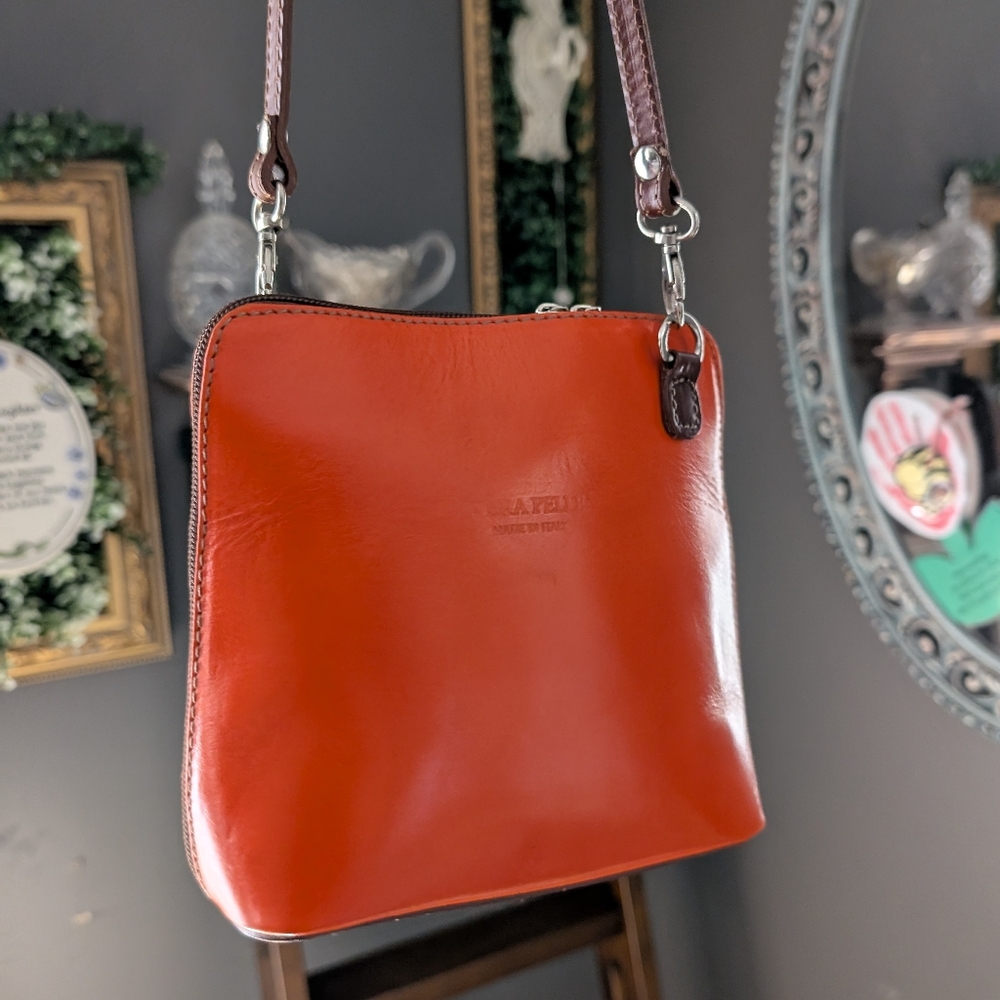 Vera Pelle Orange Crossbody Bag - Picture 15 of 15